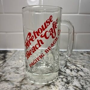 🍺 Vintage Firehouse Beach Cafe Glass Beer Mug | Pacific Beach, CA